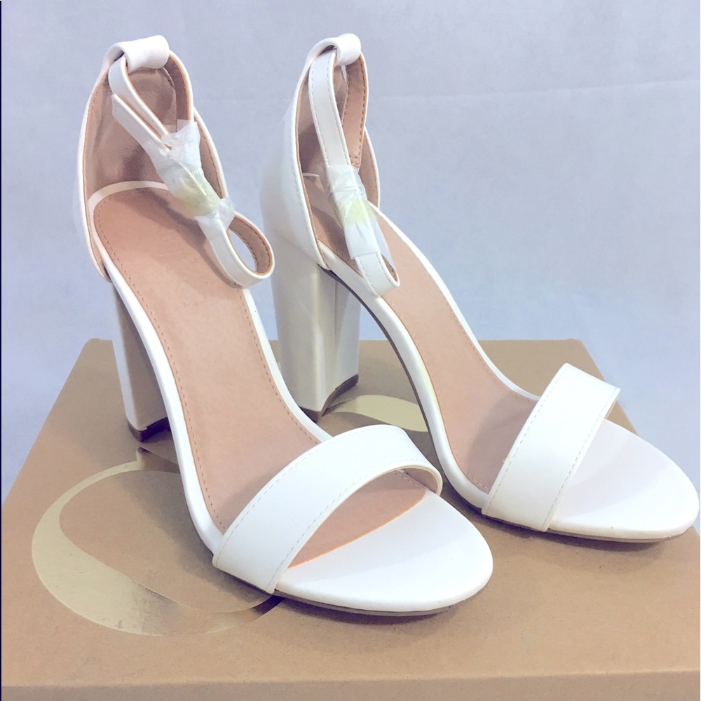 White Charlotte Russe Heeled Sandals
